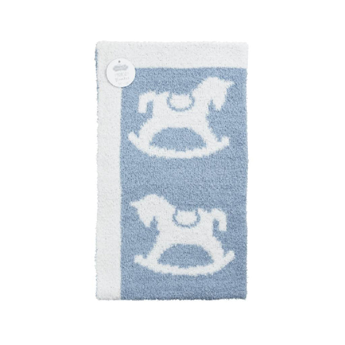 Mud Pie Horse Chenille Blue Blanket KIDS - Baby - Baby Accessories Mud Pie