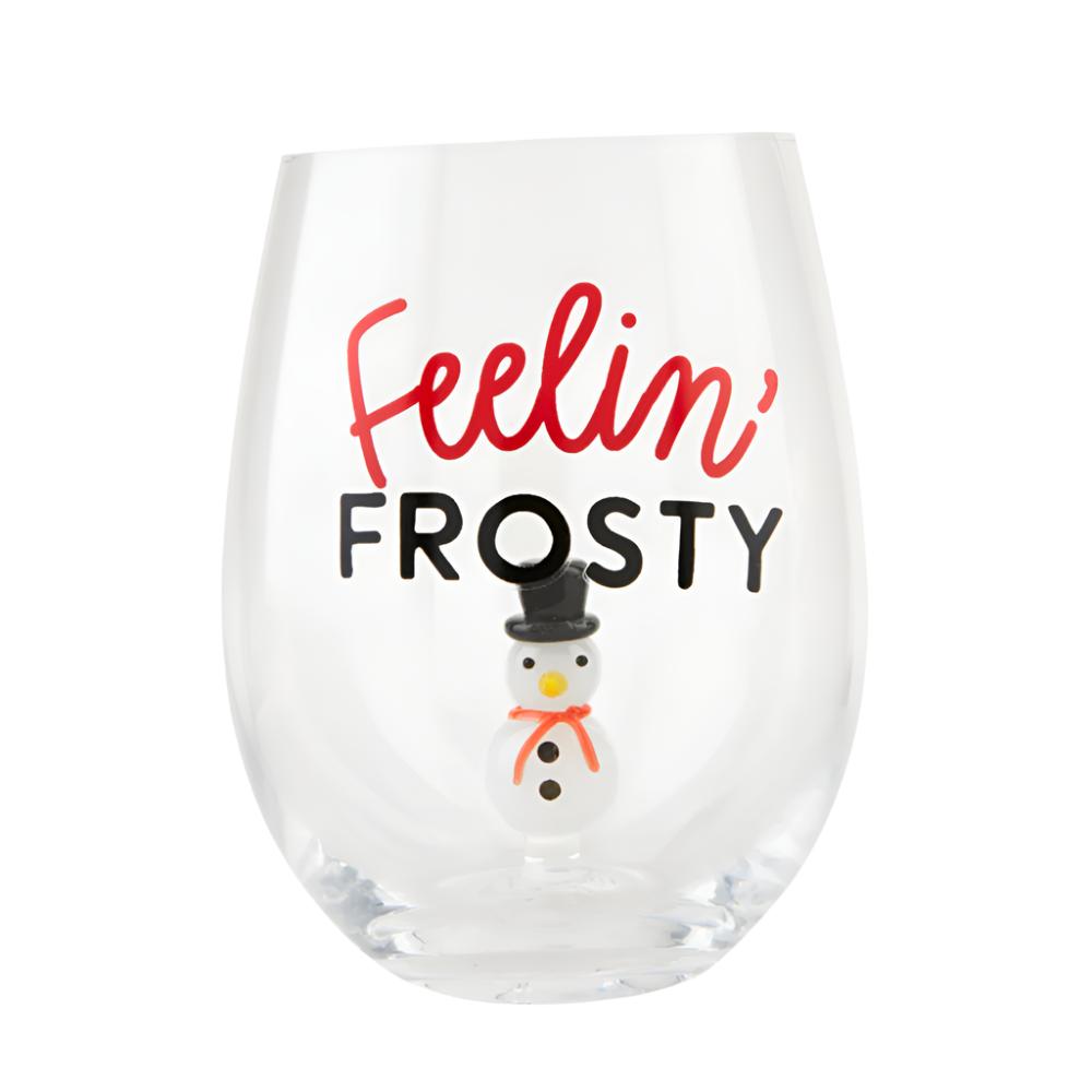 Mud Pie Snowman Icon Wine Glass