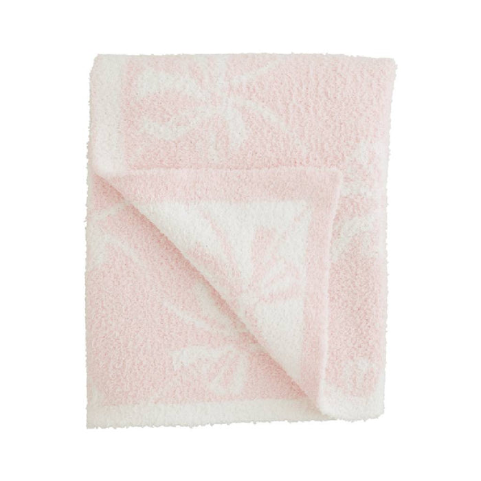 Mud Pie Pink Bow Chenille Blanket KIDS - Baby - Baby Accessories Mud Pie