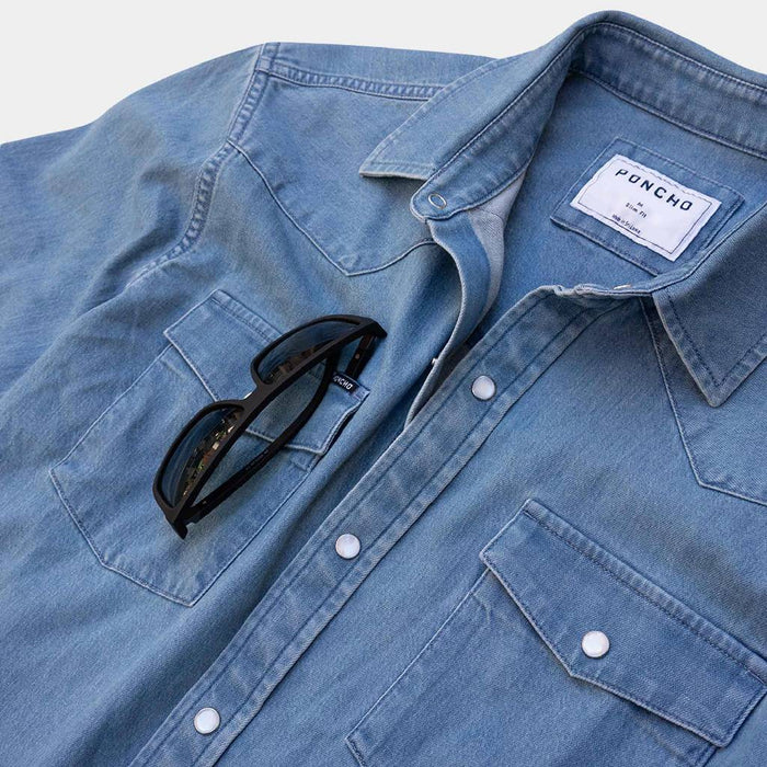 Poncho The Fort Davis Denim Western Shirt