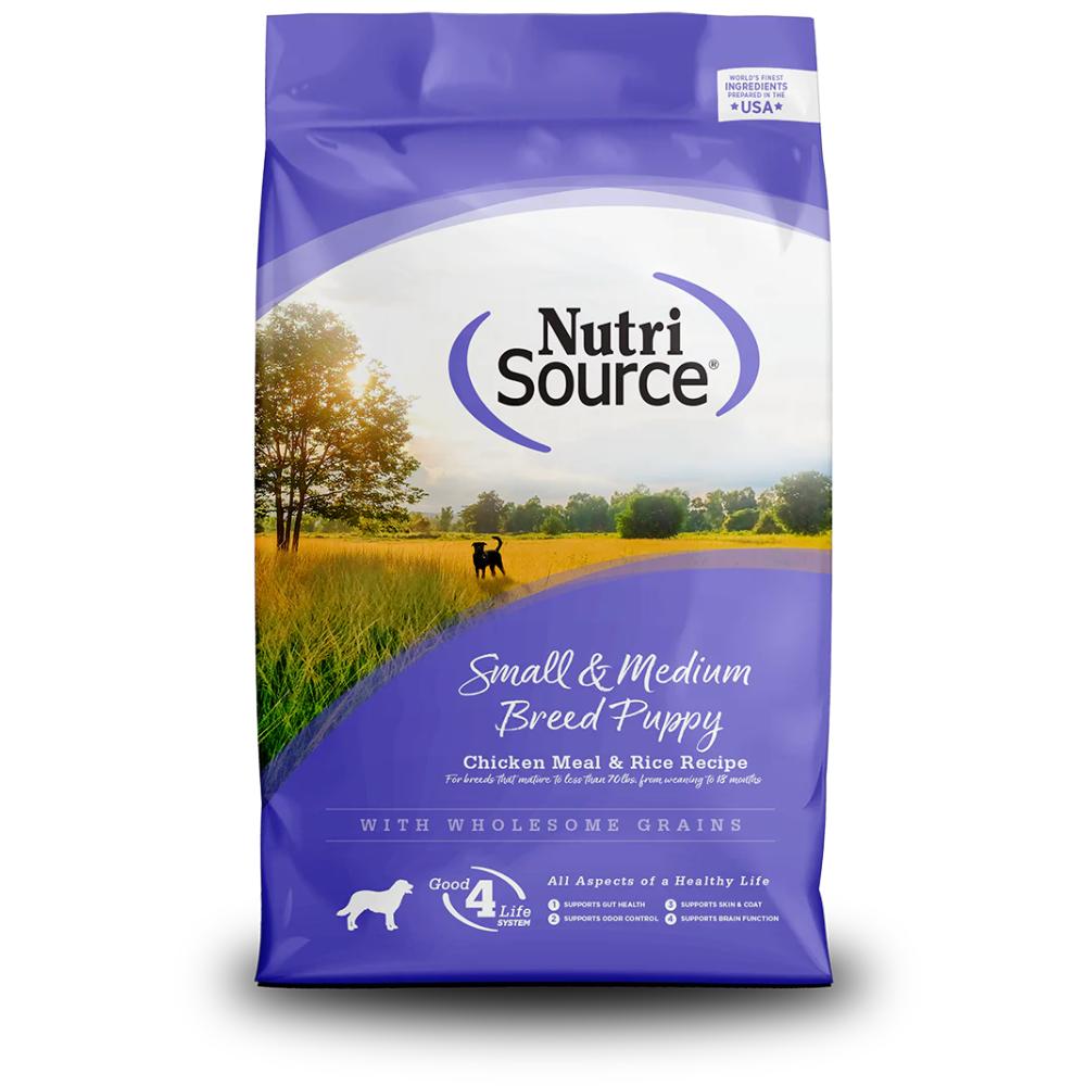 NutriSource Small & Medium Breed Puppy Dog Food Feed & Hay - Feed Nutri-Source 5 LB  