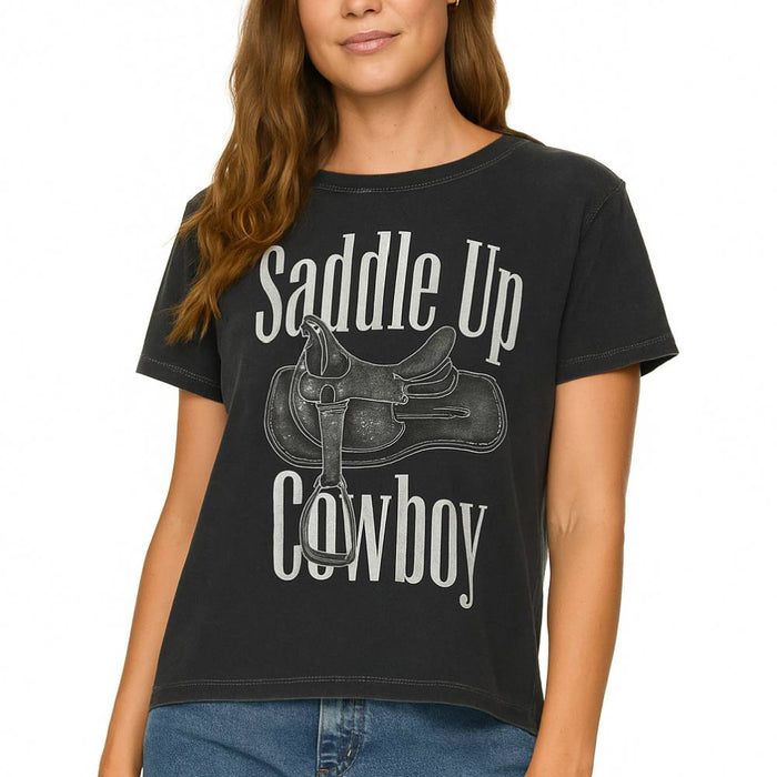 Flag & Anthem Women's Saddle Up Washed Black Tee
