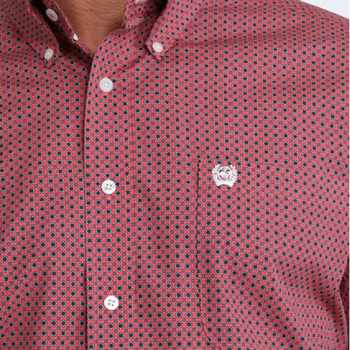 Cinch Men's Medallion Pink Button Down Shirt