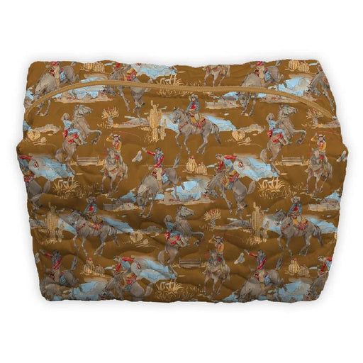 Birdie Cowgirl Gold Large Makeup Bag ACCESSORIES - Luggage & Travel - Cosmetic Bags Ida Mae Home