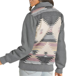 Powder River Women's Aztec Jacquard Wool Bomber Jacket