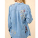 Western Motif Embroidered Tencel Shirt WOMEN - Clothing - Tops - Long Sleeved Blue B