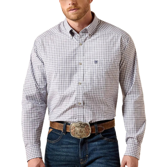 Ariat Men's Pro Series Blaire Classic Fit Sleet Grey Plaid Button Down Shirt