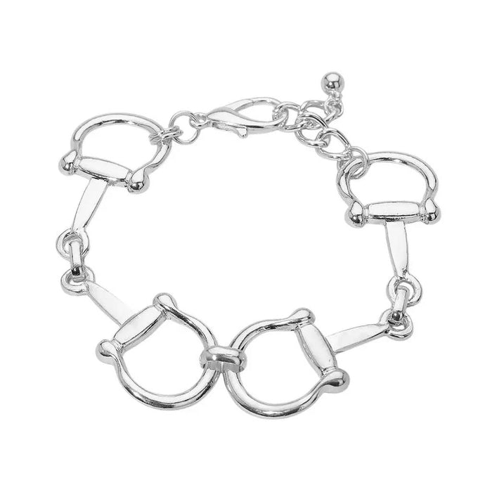 Equestrian Burnished Silver Link Bracelet