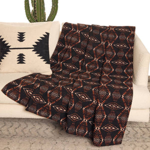 Rock & Roll Denim Aztec Printed Berber Blanket HOME & GIFTS - Home Decor - Blankets + Throws Panhandle   