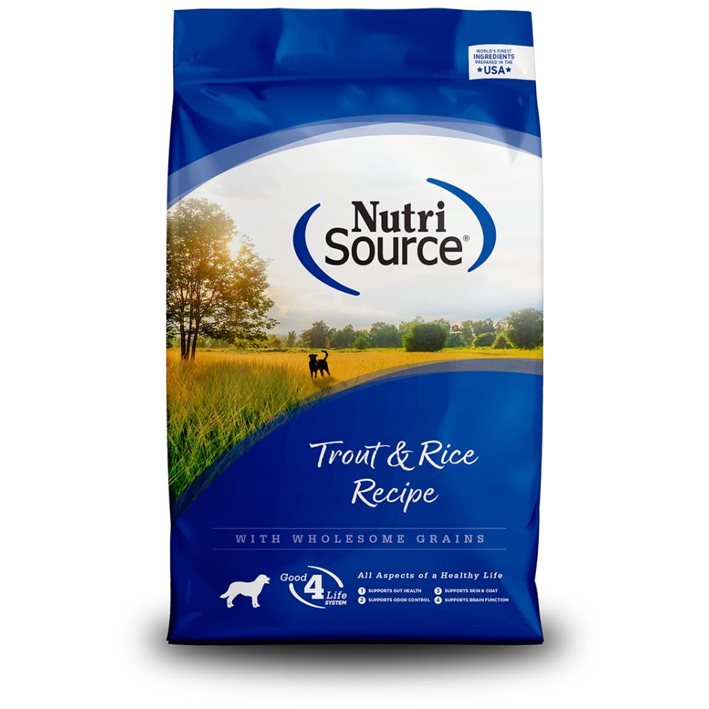 NutriSource Trout & Brown Rice Recipe Dry Dog Food Feed & Hay - Feed Nutri-Source   