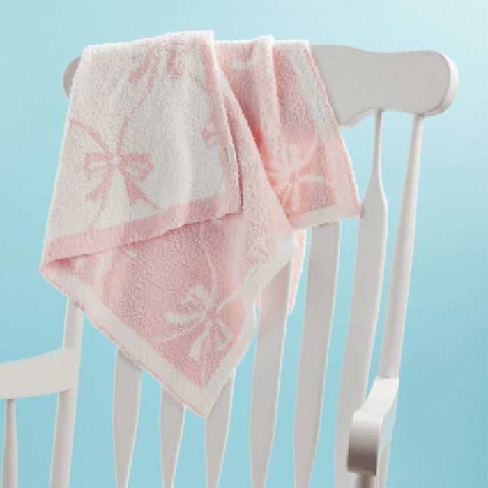 Mud Pie Pink Bow Chenille Blanket KIDS - Baby - Baby Accessories Mud Pie