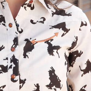 Cruel Denim Bronco Print Button Shirt WOMEN - Clothing - Tops - Long Sleeved Cruel Denim   