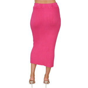 Ribbed Knit Pencil Skirt - FINAL SALE WOMEN - Clothing - Skirts Milio Milano