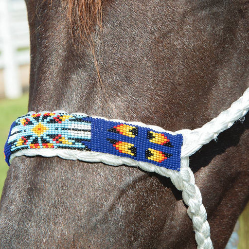 Professional's Choice Cowboy Braided Halter with Lead Tack - Halters & Leads Professional's Choice White/Royal