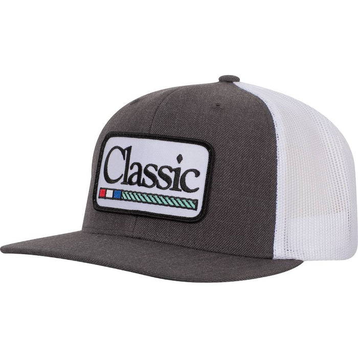 Classic Rope Cap with Embroidered Patch Logo HATS - BASEBALL CAPS Classic Equine Flat Bill Charcoal Heather/ White  