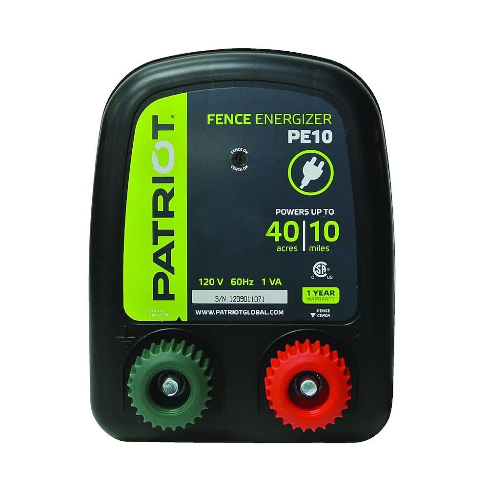 PATRIOT PE 10 110V Ac Powered Fence Charger, 10 Mile / 40 Acre Equipment - Fencing Patriot   