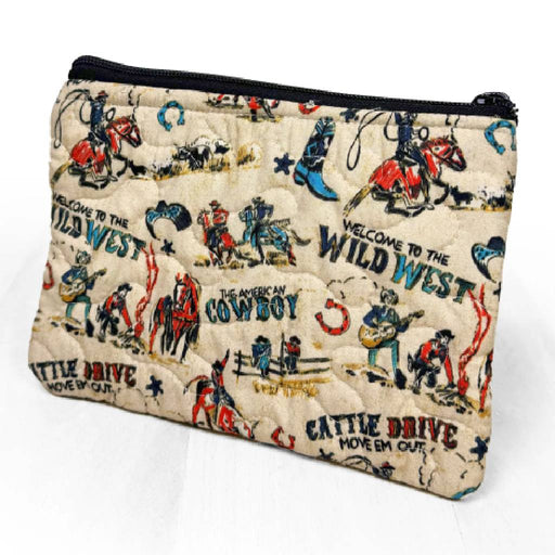 Cattle Drive Linen Small Makeup Bag ACCESSORIES - Luggage & Travel - Cosmetic Bags Ida Mae Home