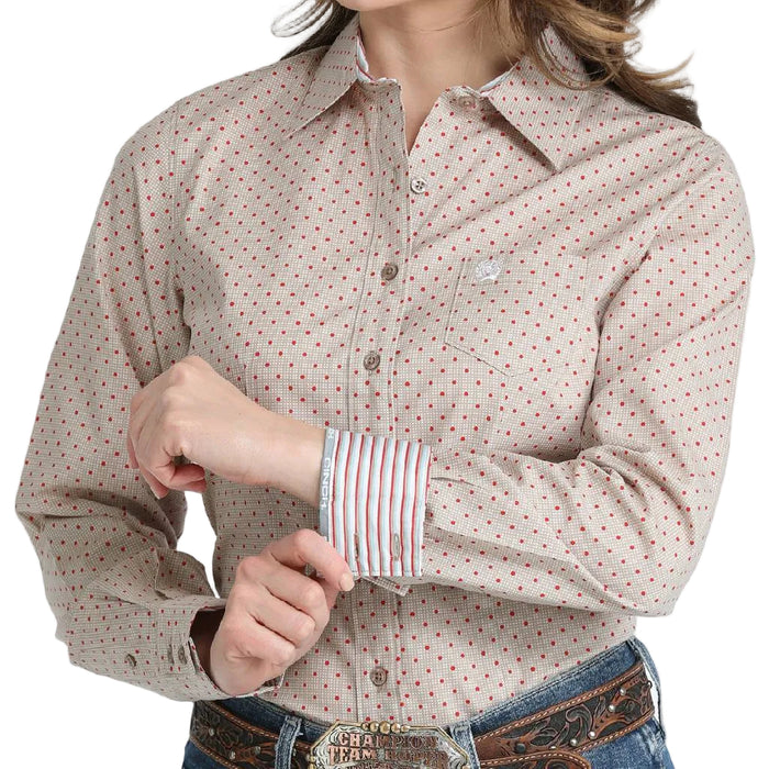 Cinch Women's Polka Dot Check Button Down Shirt WOMEN - Clothing - Tops - Long Sleeved Cinch
