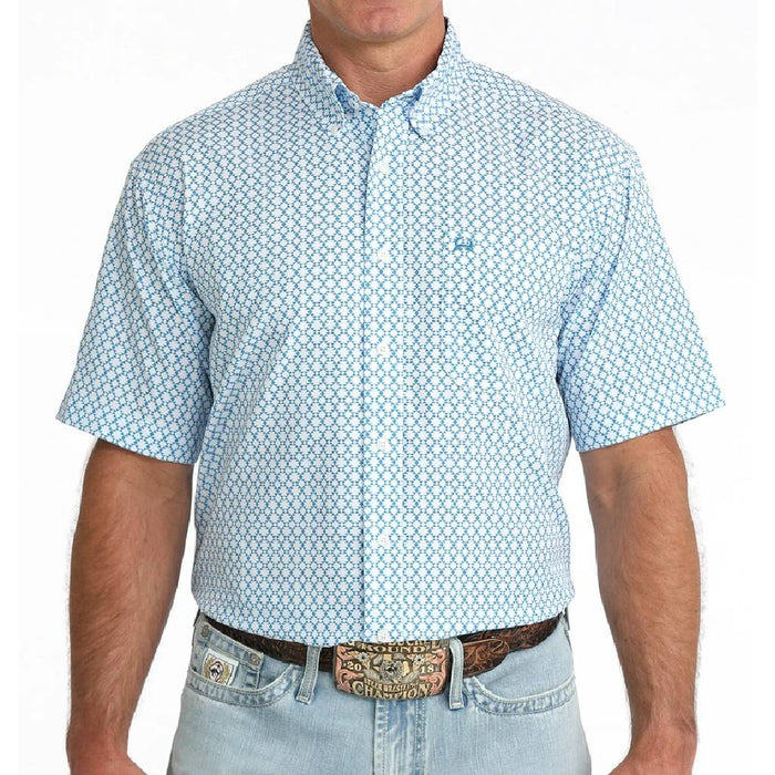 Cinch Men's Arenaflex Geo Blue Button Down Shirt MEN - Clothing - Shirts - Short Sleeve Cinch