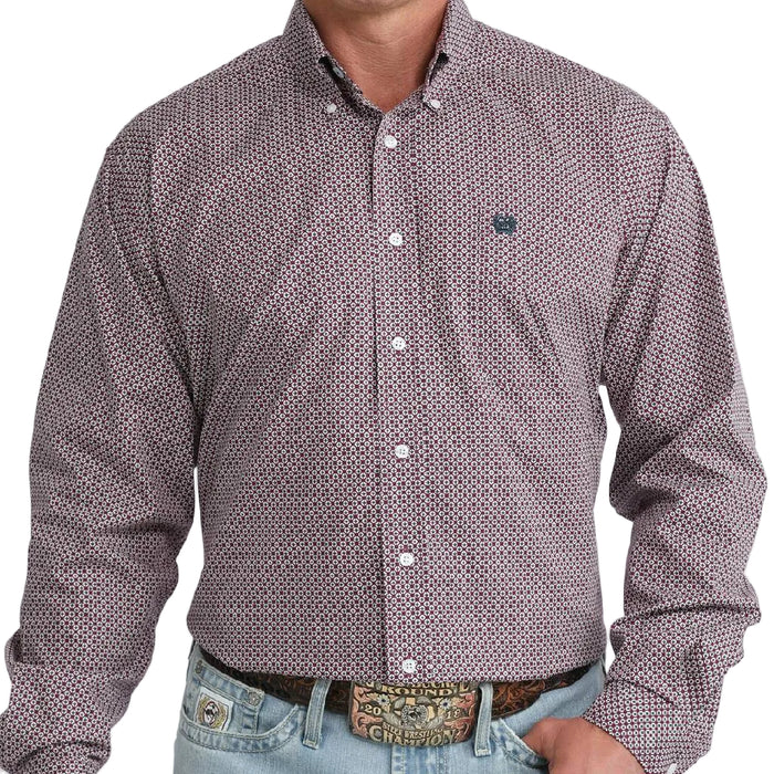 Cinch Men's Geo Purple Button Down Shirt