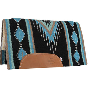 Mustang Del Rio Saddle Pad with Fleece Bottom Tack - Saddle Pads Mustang Turquoise/Black