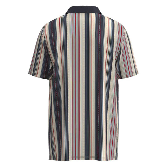 Hooey Men's Weekender Cream/Navy Striped Polo Shirt
