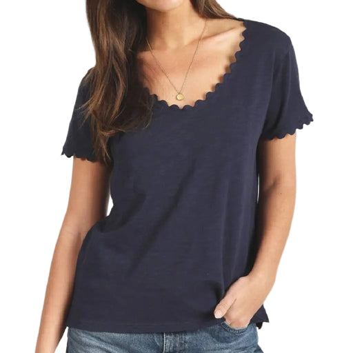 Dylan Ric Rac Navy Tee WOMEN - Clothing - Tops - Short Sleeved Dylan