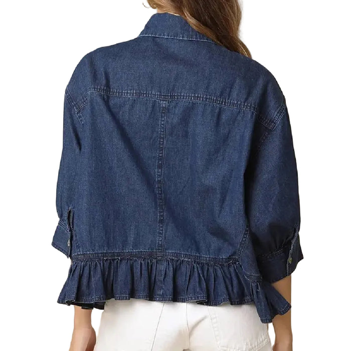 Ruffle Shirt Denim Jacket