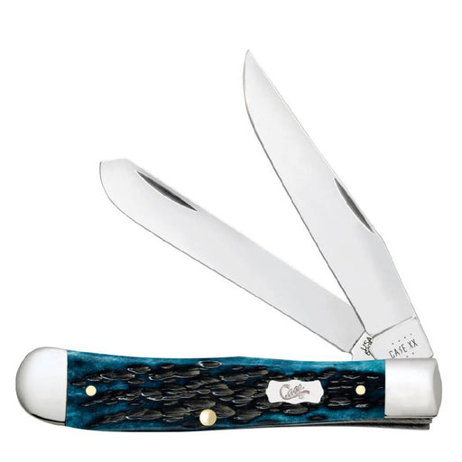 Case Trapper - Pocket Worn Mediterranean Blue Bone Knives W.R. Case   