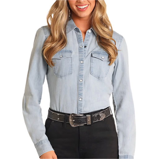 * Rock & Roll Denim Women's Core Snap Denim Shirt - FINAL SALE WOMEN - Clothing - Tops - Long Sleeved Panhandle