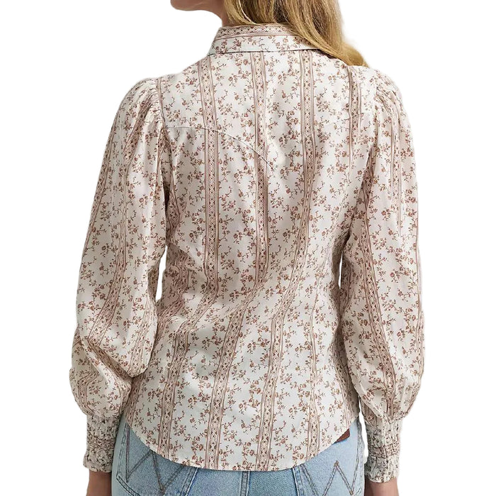 Wrangler Women's Snap Western Smocked Snap Top