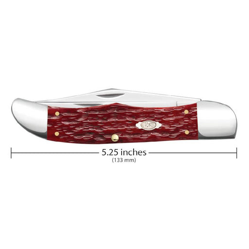 Case Dark Red Bone CS - Peach Seed Jig Folding Hunter w/Sheath Knives W.R. Case