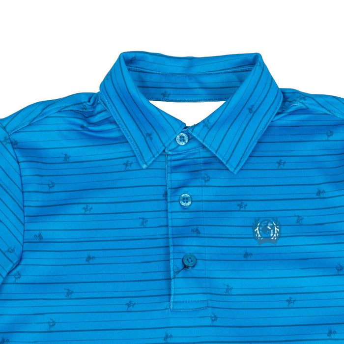 Cinch Boy's Blue Printed Polo Shirt KIDS - Boys - Clothing - Shirts - Short Sleeve Shirts Teskeys
