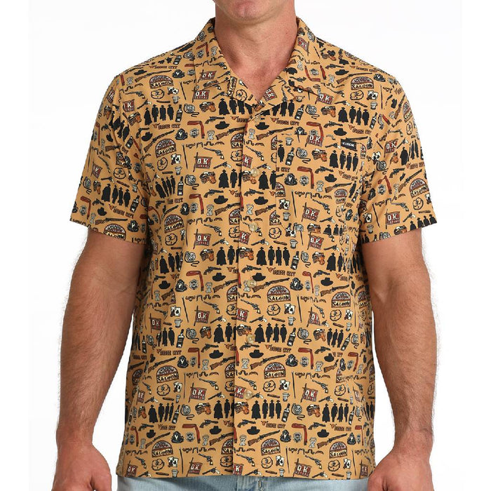 Cinch Men's Tombstone Brown Camp Shirt MEN - Clothing - Shirts - Short Sleeve Cinch