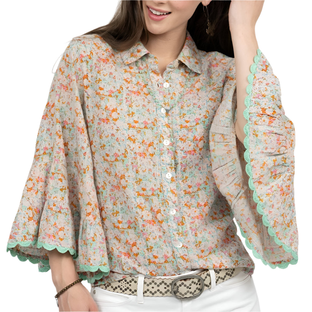 Sister Mary Luz Floral Top WOMEN - Clothing - Tops - Short Sleeved Ivy Jane