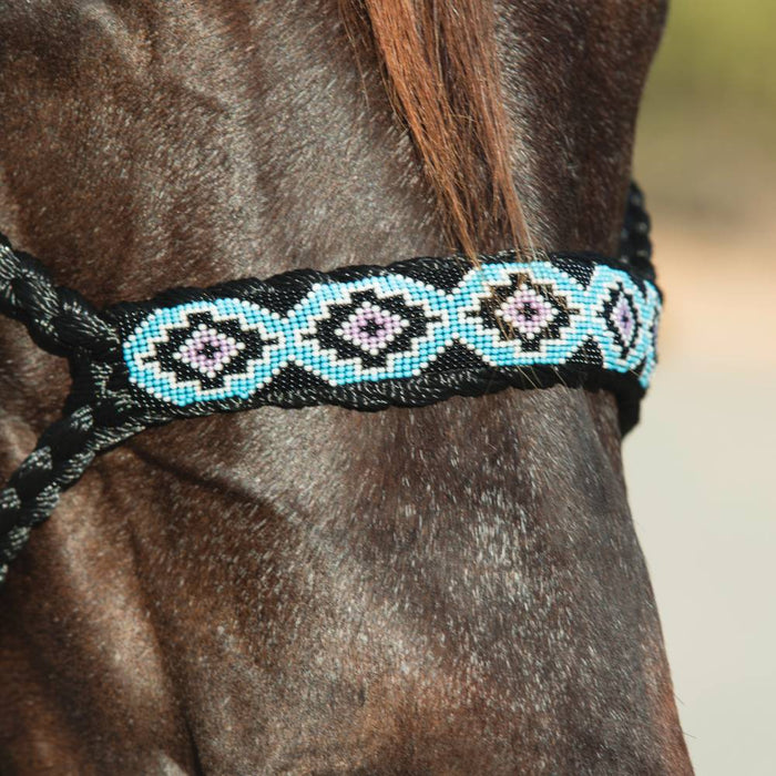 Professional's Choice Cowboy Braided Halter with Lead Tack - Halters & Leads Professional's Choice Black/Blue