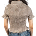 Smocked Gingham Mocha Top WOMEN - Clothing - Tops - Short Sleeved Urban Daizy