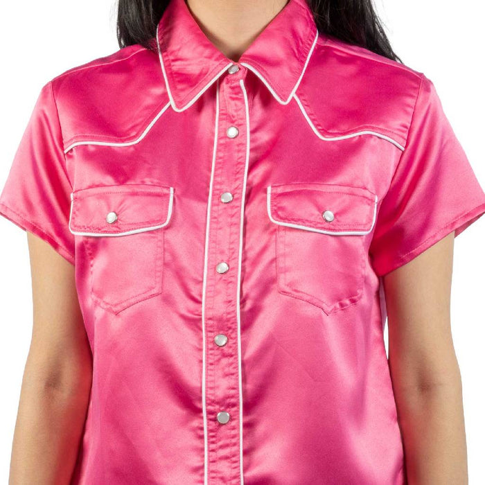 Roper Women's Western Poly Crepe Magenta Pearl Snap Shirt