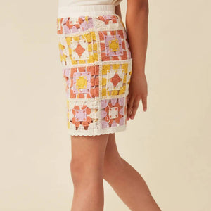 Hayden Girl's Crochet Knit Mini Skirt KIDS - Girls - Clothing - Skirts Hayden Los Angeles   