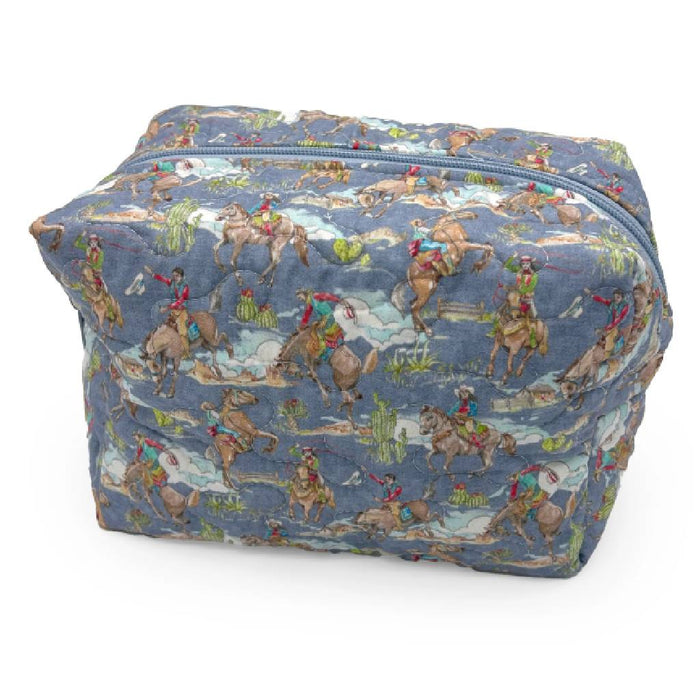 Birdie Cowgirl Chambray Large Makeup Bag ACCESSORIES - Luggage & Travel - Cosmetic Bags Ida Mae Home