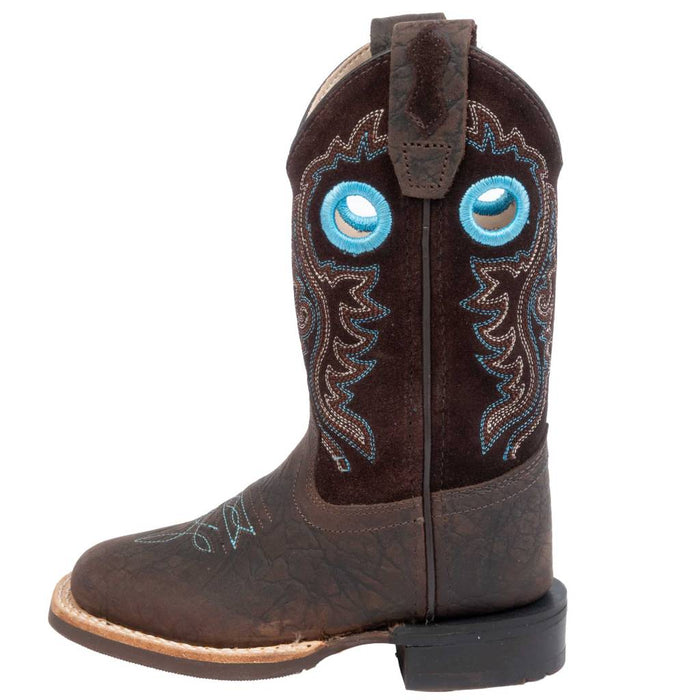 Old West Boy's Brown Bull Hide Boot