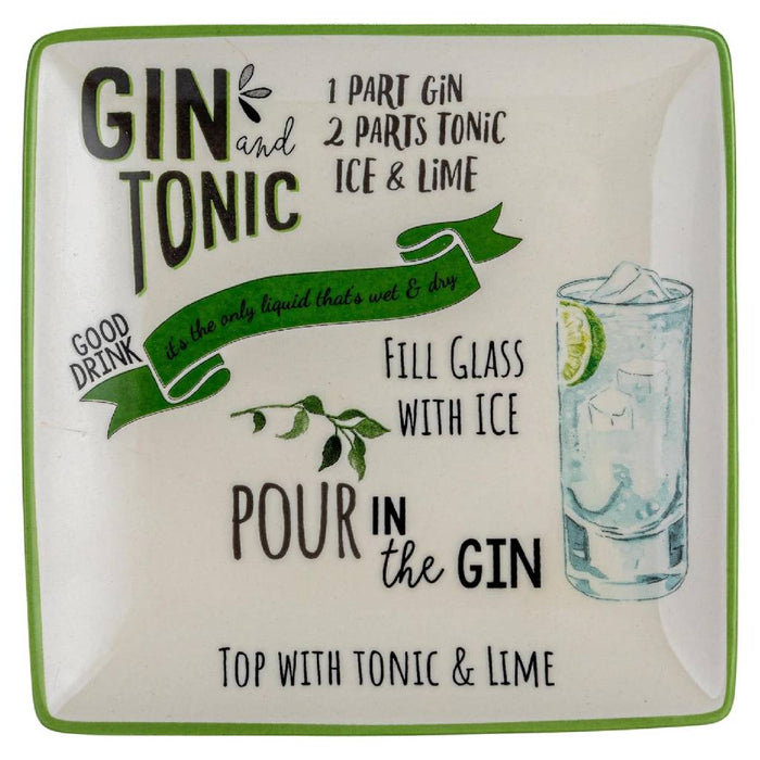 Stoneware Recipe Plate - Gin Tonic