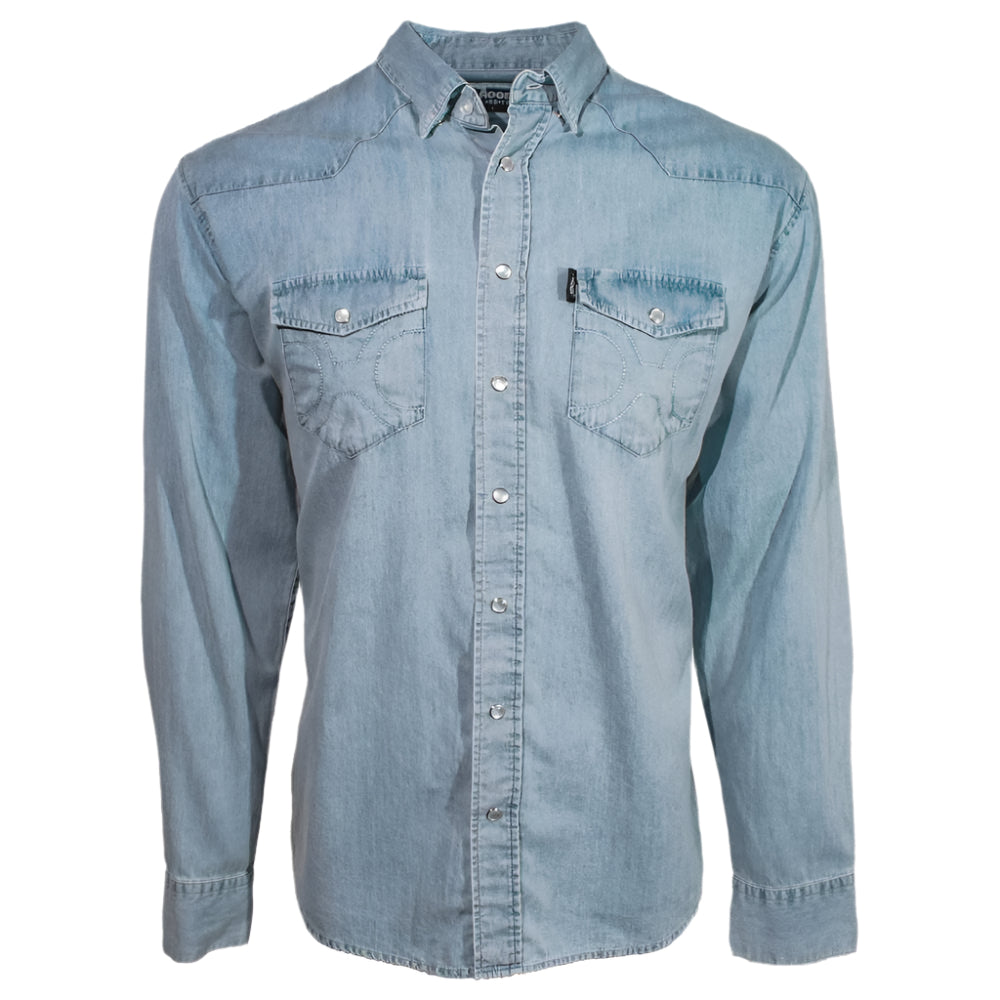 Hooey Men's Chambray Denim Pearl Snap Shirt MEN - Clothing - Shirts - Long Sleeve Hooey