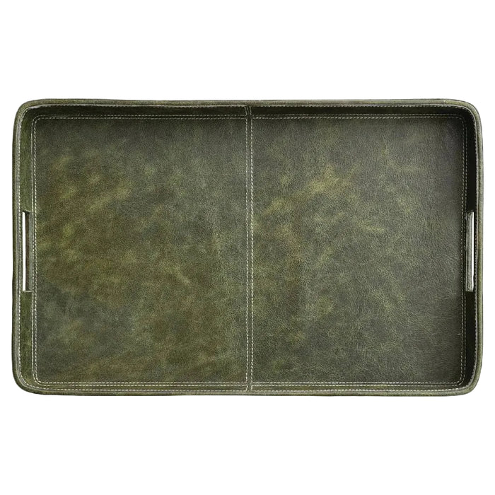 Decorative Olive Green Leather Tray HOME & GIFTS - Home Decor - Decorative Accents Creative Co-Op