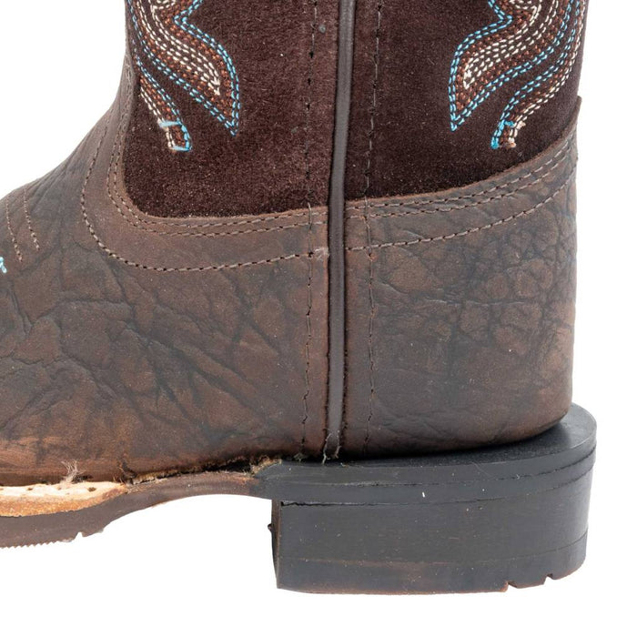 Old West Boy's Brown Bull Hide Boot
