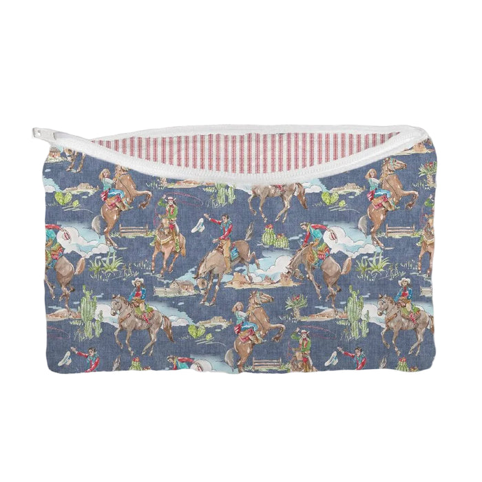 Birdie Cowgirl Chambray Small Makeup Bag ACCESSORIES - Luggage & Travel - Cosmetic Bags Ida Mae Home