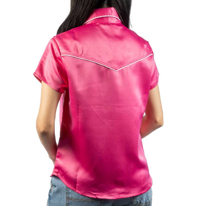 Roper Women's Western Poly Crepe Magenta Pearl Snap Shirt