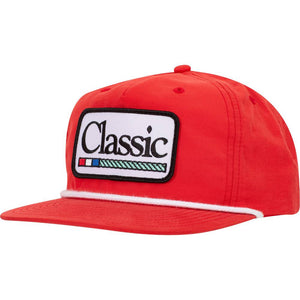 Classic Rope Cap with Embroidered Patch Logo HATS - BASEBALL CAPS Classic Equine Flat Bill Trucker Red  