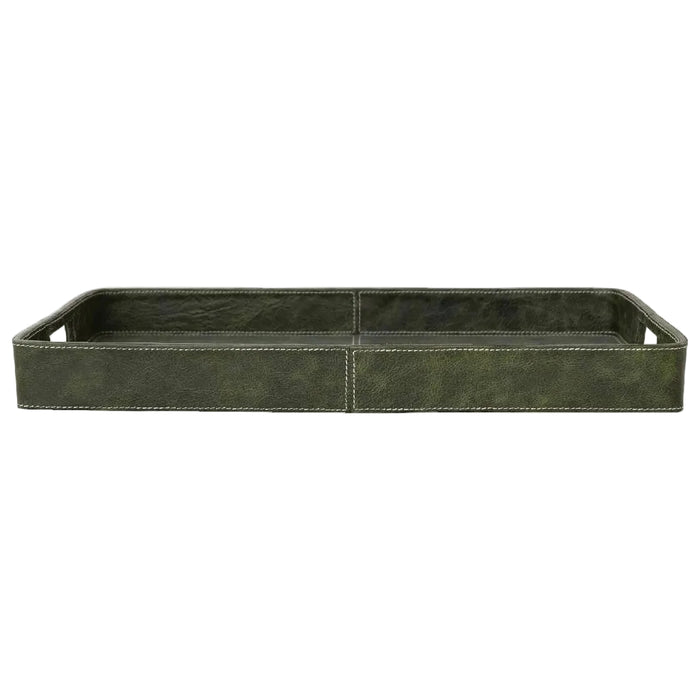 Decorative Olive Green Leather Tray HOME & GIFTS - Home Decor - Decorative Accents Creative Co-Op