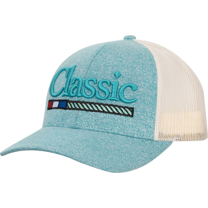 Classic Rope Cap with Large Embroidered 3D Logo HATS - BASEBALL CAPS Classic Equine Low Profile Teal Heather/Birch  
